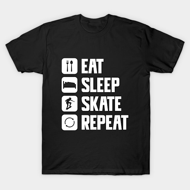 eat sleep skate repeat T-Shirt by Doikindo